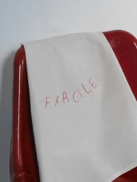 Image 4 of FRAGILE Hand Embroidered Organic Cotton Tea Towel