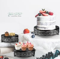 Image 2 of 3-Piece Cake Stand Set, Round Metal Cake Stands
