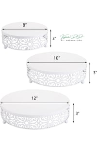 Image 4 of 3-Piece Cake Stand Set, Round Metal Cake Stands