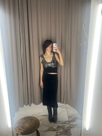Image 2 of   Black Velvet Asymmetrical Skirt Mona 