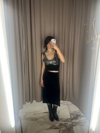 Image 3 of   Black Velvet Asymmetrical Skirt Mona 