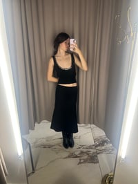 Image 5 of   Black Velvet Asymmetrical Skirt Mona 