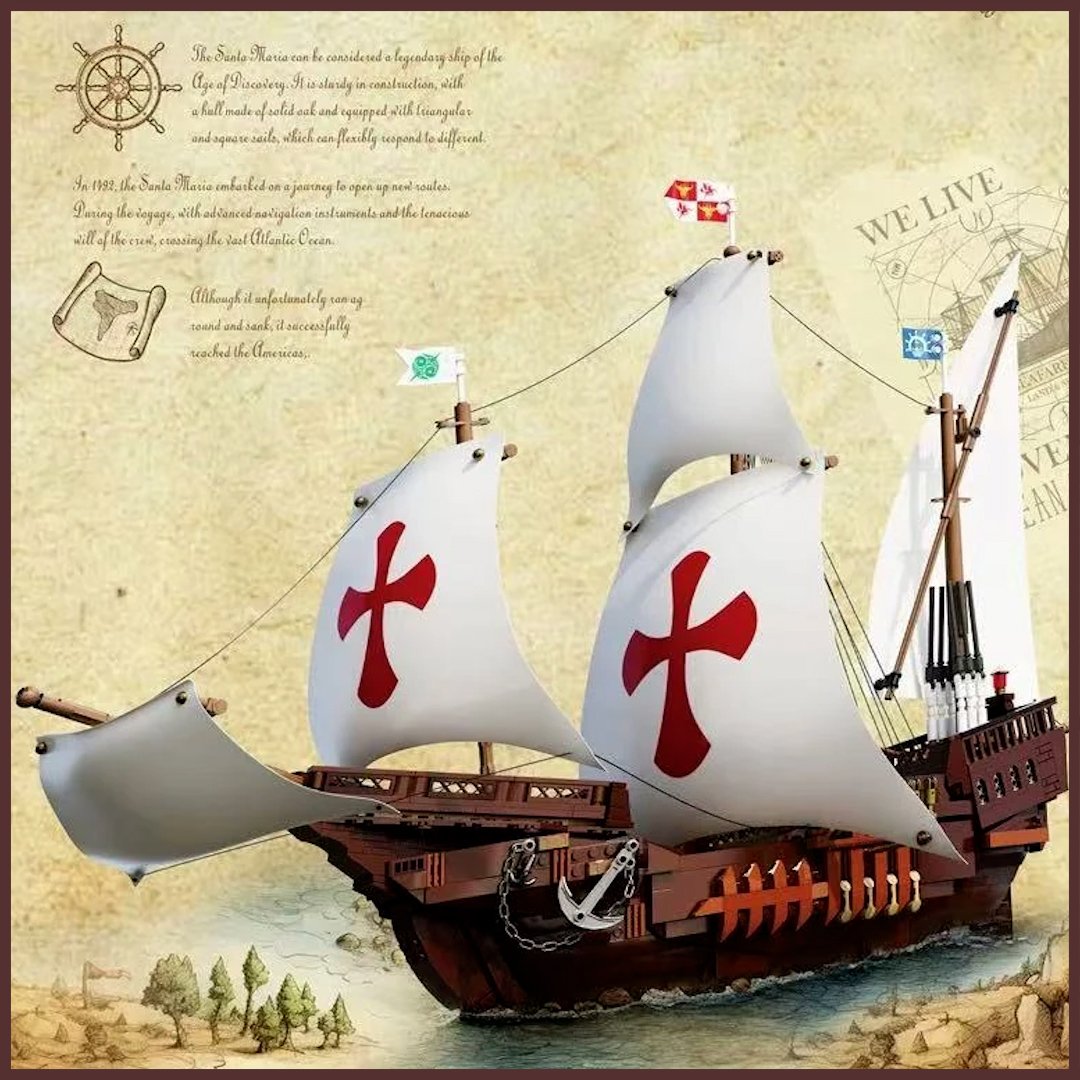サンタマリア Santa Maria Ship - Brick Set | Historical Brick Store