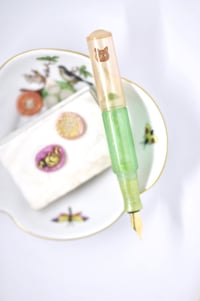 Image 3 of Cat in Amber and Green - Pocket Fountain Pen