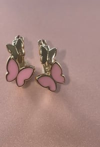 Image 1 of “Precious” Butterfly Hoop Earrings 