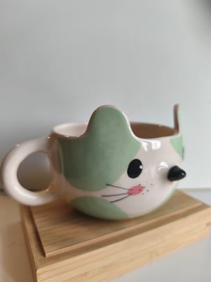 Image of Tasse chat celadon