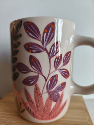 Image of Copy of  Grande tasse anse fleur automne 