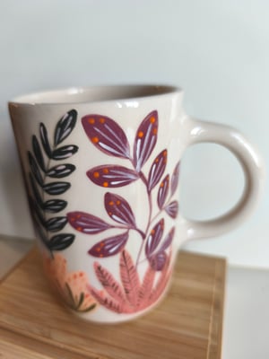 Image of Copy of  Grande tasse anse fleur automne 