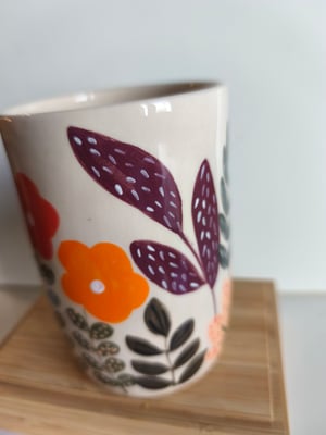 Image of Copy of  Grande tasse anse fleur automne 