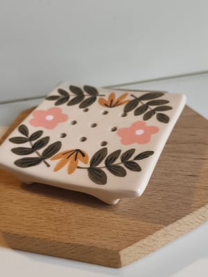 Image of Porte savon fleur rose automne