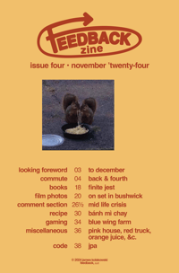 Image 2 of FEEDBACK ZINE 004 • November 2024