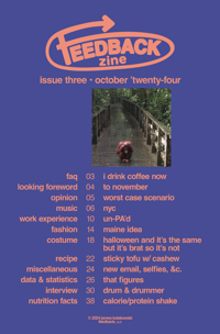 Image 2 of FEEDBACK ZINE 003 • October 2024