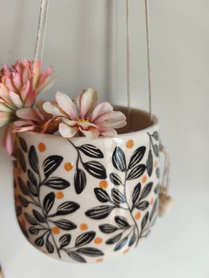 Image of   Pot suspendu feuillage noir