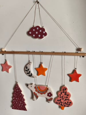 Image of Mobile petit ours rose