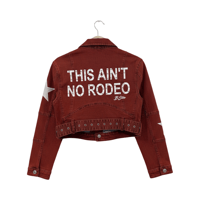 Image 1 of  “This Ain’t No Rodeo” Cropped Denim Jacket