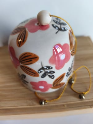 Image of Cloche à suspendre fleur rose