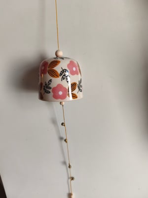 Image of Cloche à suspendre fleur rose