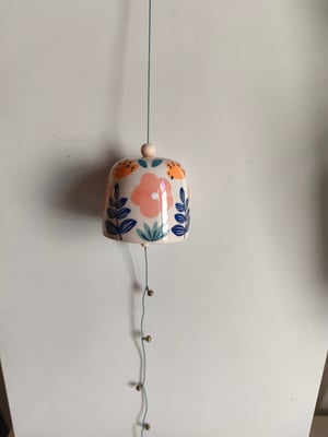 Image of  Cloche à suspendre fleur rose 