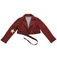 Image 2 of  “This Ain’t No Rodeo” Cropped Denim Jacket