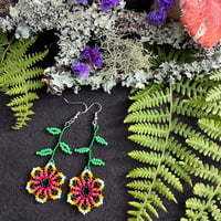 Pink Flower Earrings