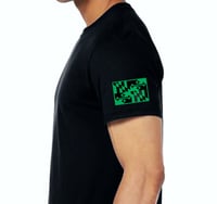 Image 3 of "SLOW BURNING BEARD" T-SHIRT (GREEN on BLACK)