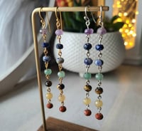 Image 3 of Seven chakras earrings, Dangle earrings