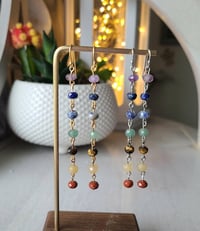 Image 1 of Seven chakras earrings, Dangle earrings