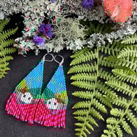 Cranberry Harvest Fringe Earrings