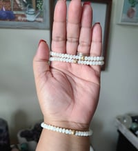 Image 4 of Mother of pearl evil eye bracelet, Spiritual protection jewelry