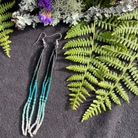 Green Ombre Fringe Earrings