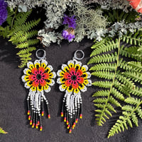 Large Spring Flower Fringe Earrings