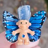 MADE TO ORDER: Blue Kyanite Butterfly Mini Crystal Troll 1.5"