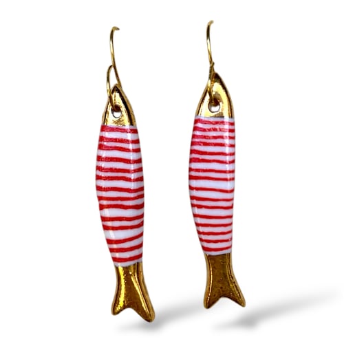 Image of Sardine Earrings gold tips (1x5 cm)