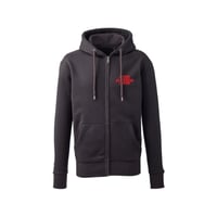 Black MSW red logo zipped hoodie