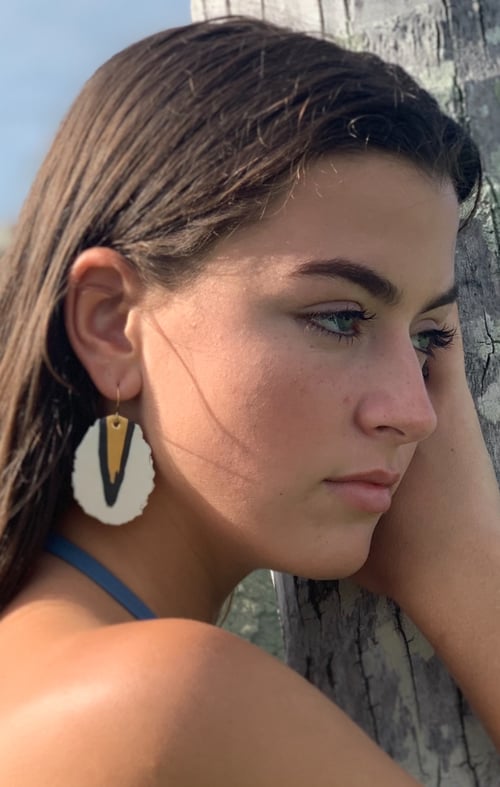 Image of Peacock Green earrings (3x5cm)