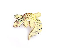 Image 2 of LGBTQIA+ Rainbow Spots Leopard Gecko Enamel Pins