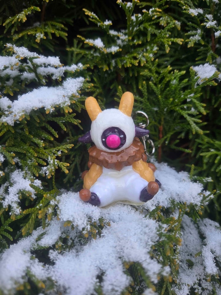 Image of Yarny goat clown keychain