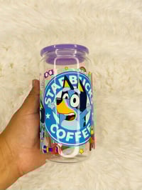 Image 1 of Bluey 16 oz Glass Cup 