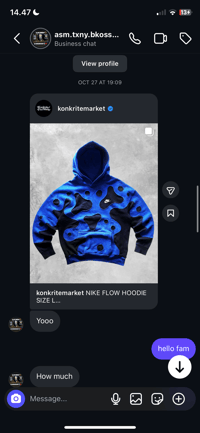 PRE ORDER BLUE & BLACK HOODIE SIZE M