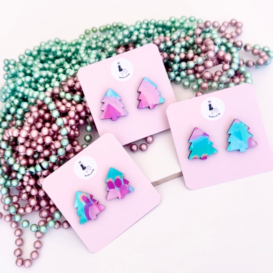 Image of 'Summertime' Maxi Painted Christmas Tree Studs