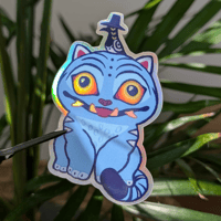 Derpy Tiger Holographic Sticker