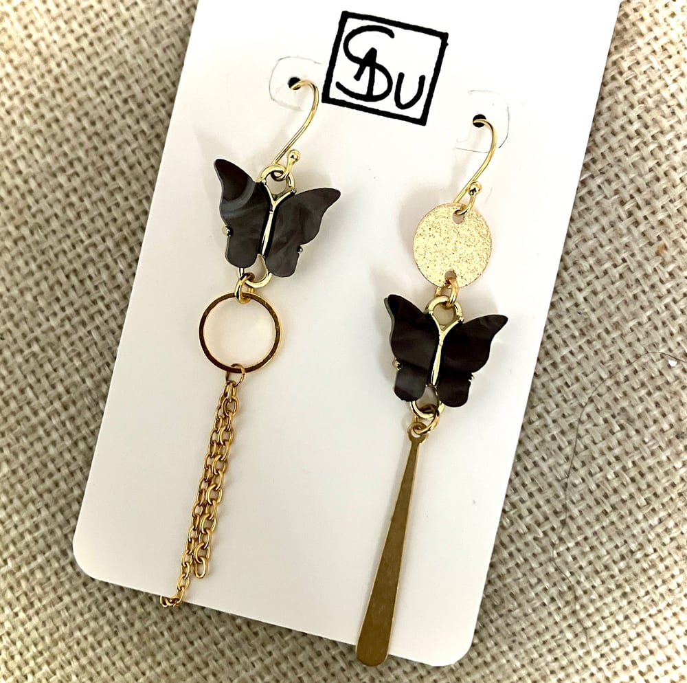 Image of BO asymétriques dorrées Papillon