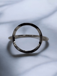 Image 1 of Hammered circle ring