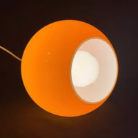 Image 4 of Suspension ronde en opaline orange - verre opalin vintage 1960 - 1970 - Space Age 