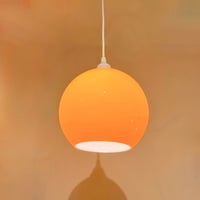 Image 5 of Suspension ronde en opaline orange - verre opalin vintage 1960 - 1970 - Space Age 