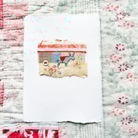 Image 2 of Art textile - ORIGINAL hand stitched collage Donkey & Bee