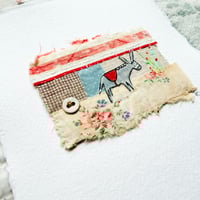 Image 4 of Art textile - ORIGINAL hand stitched collage Donkey & Bee