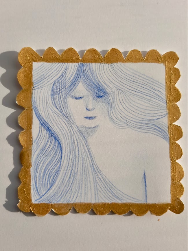 Aurelius ~ Original drawing and painting on paper