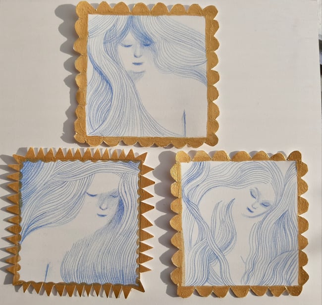 Aurelius ~ Original drawing and painting on paper