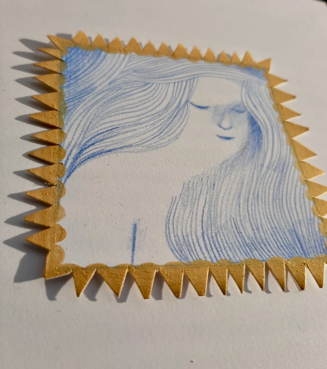 Marigold ~ Original drawing and painting 